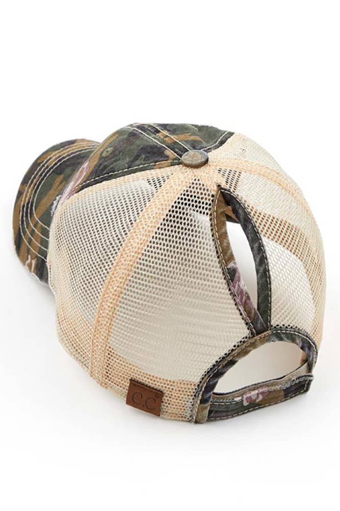 C.C Floral Camo Mesh Pony Cap