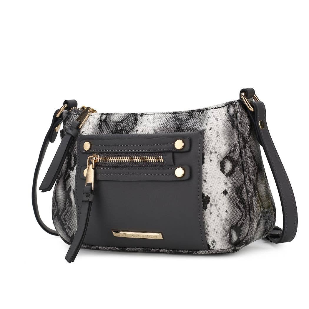 Essie Snake embossed Vegan Leather Crossbody by Mia K