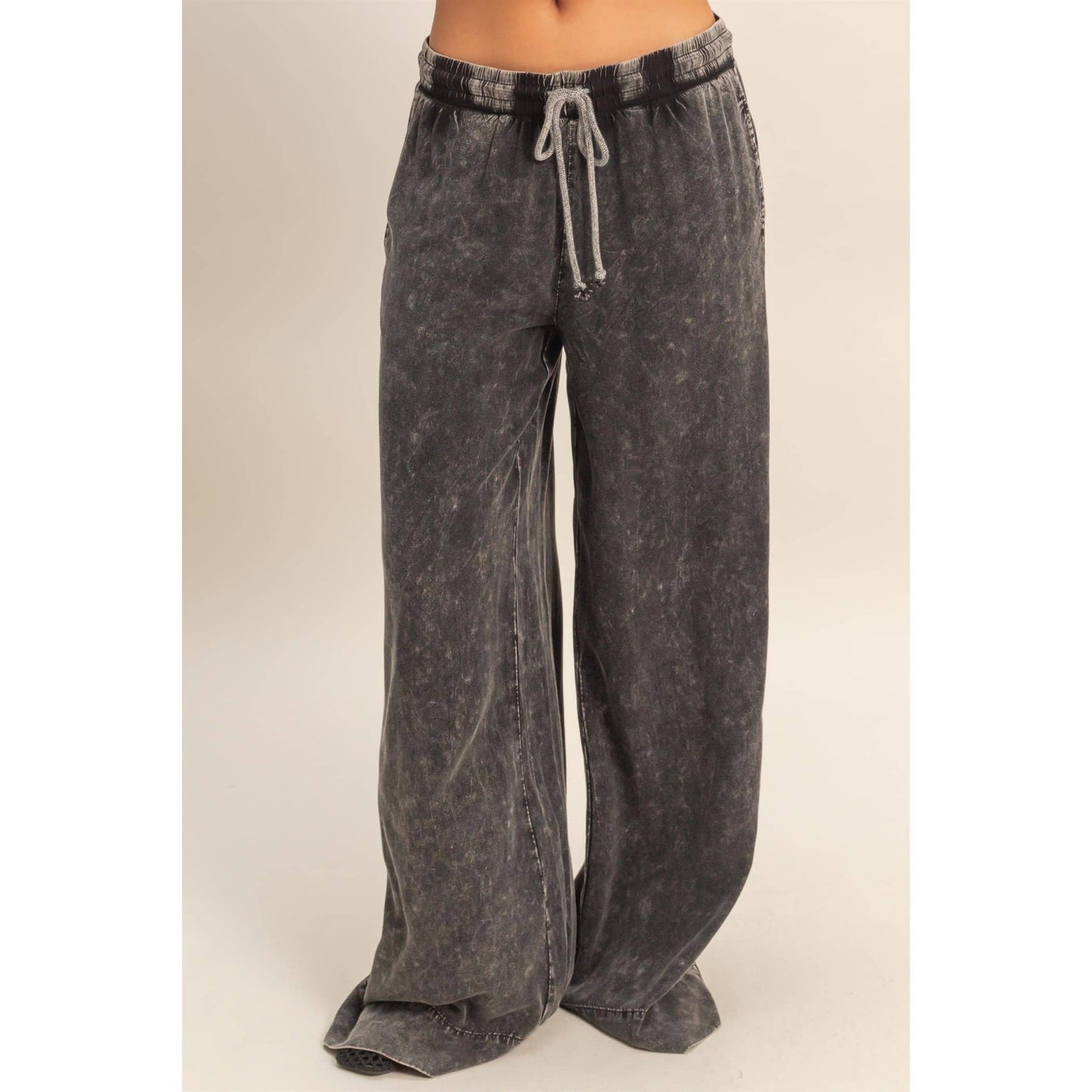Hyfve DZ26A651 Mineral Washed Wide Leg Pants