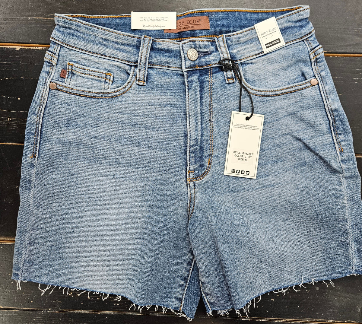 Judy Blue High Waist Mid length Distressed Shorts – CHRISTY MAC'S