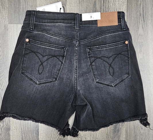 15286 Judy Blue Long Cut-Off 2-Button Dad Shorts
