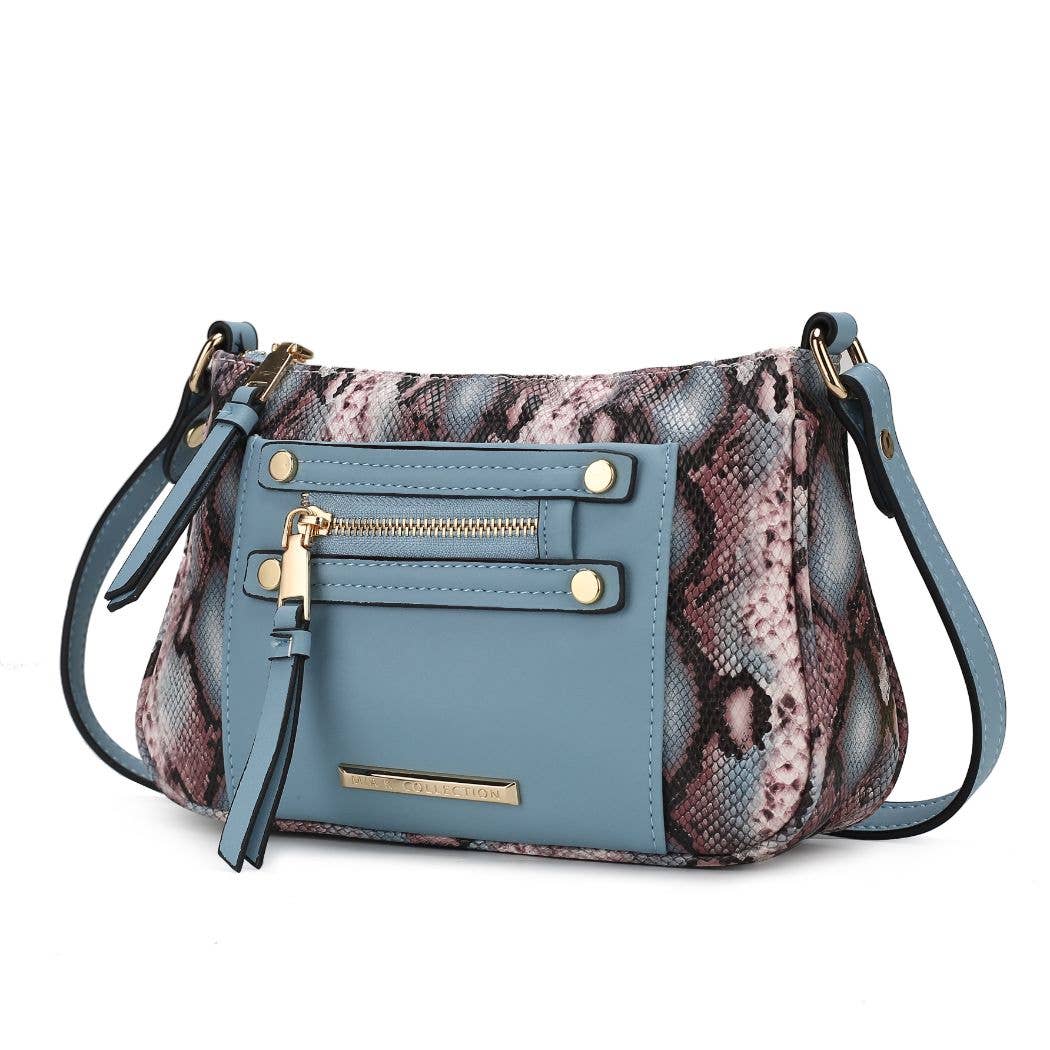 Essie Snake embossed Vegan Leather Crossbody by Mia K