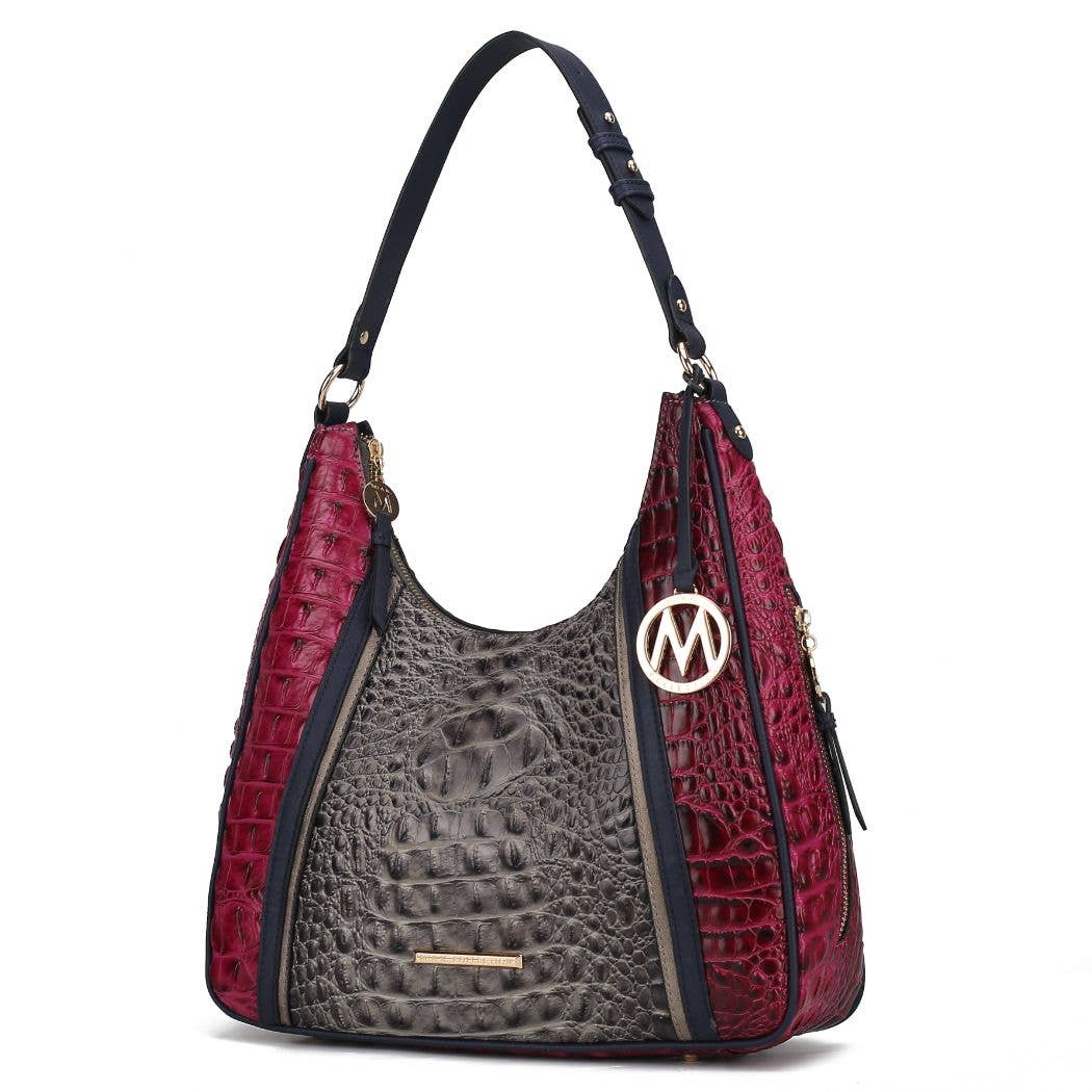Becket Faux Crocodile Embossed Hobo Shoulder by Mia K