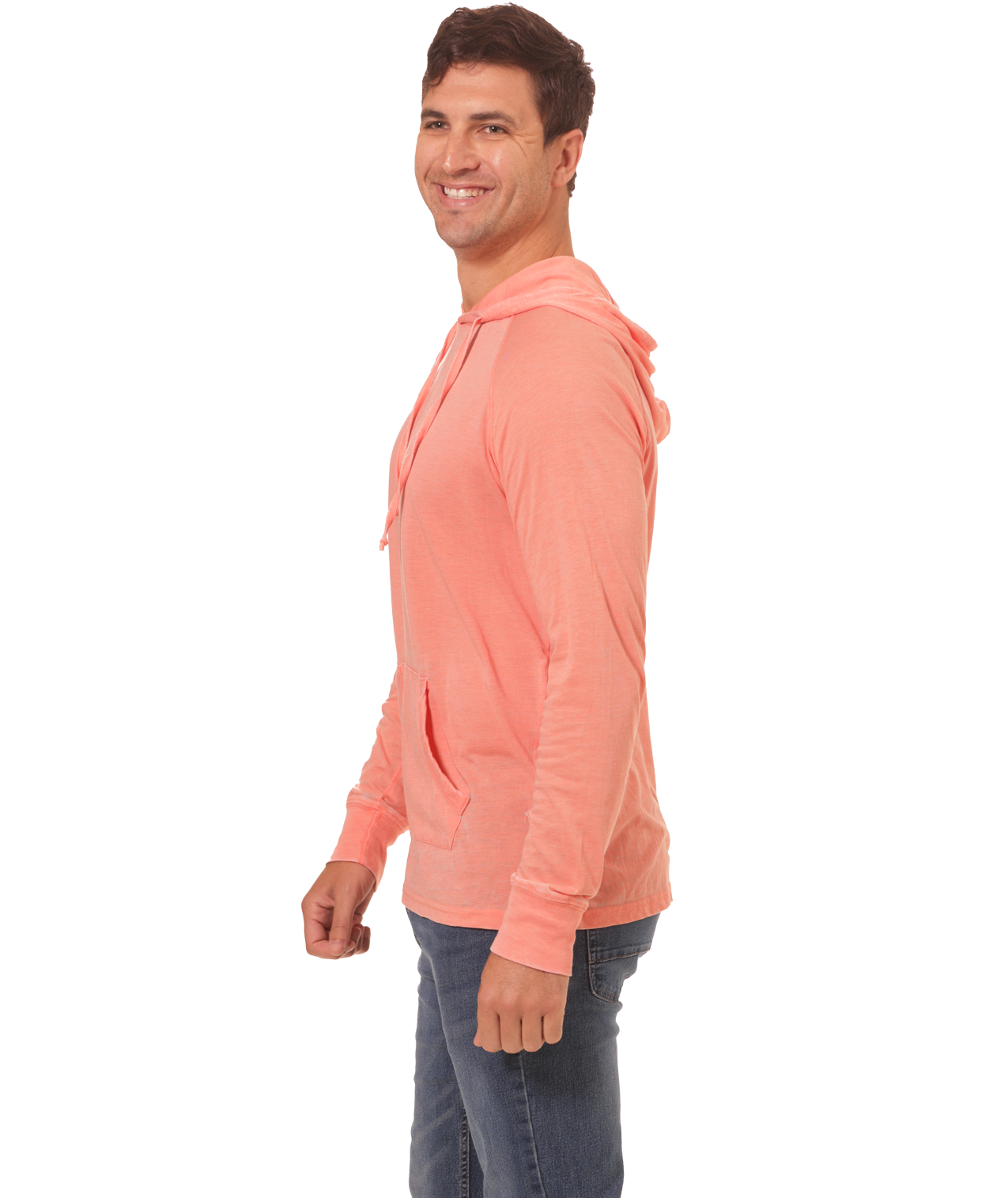 Unisex Fit Jersey Hoodie - Light Garment Burnout Raglan