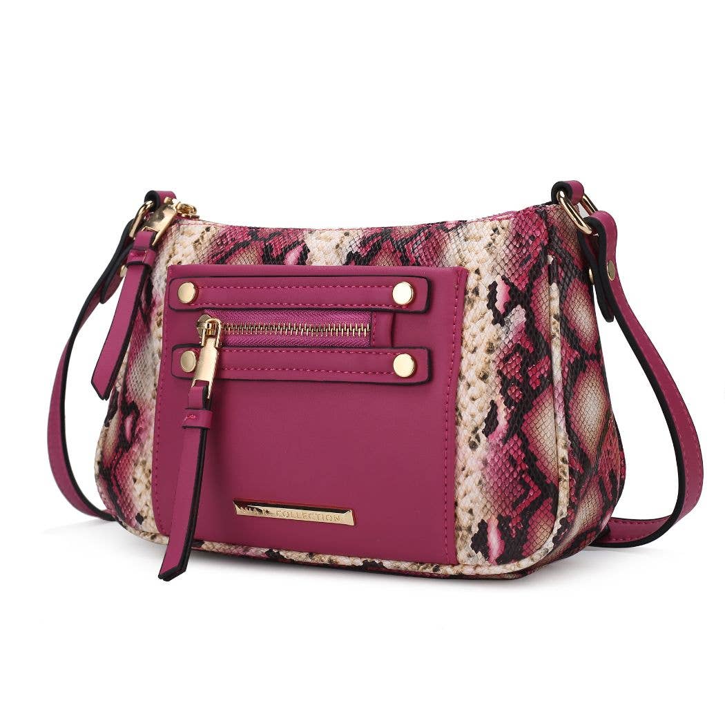 Essie Snake embossed Vegan Leather Crossbody by Mia K
