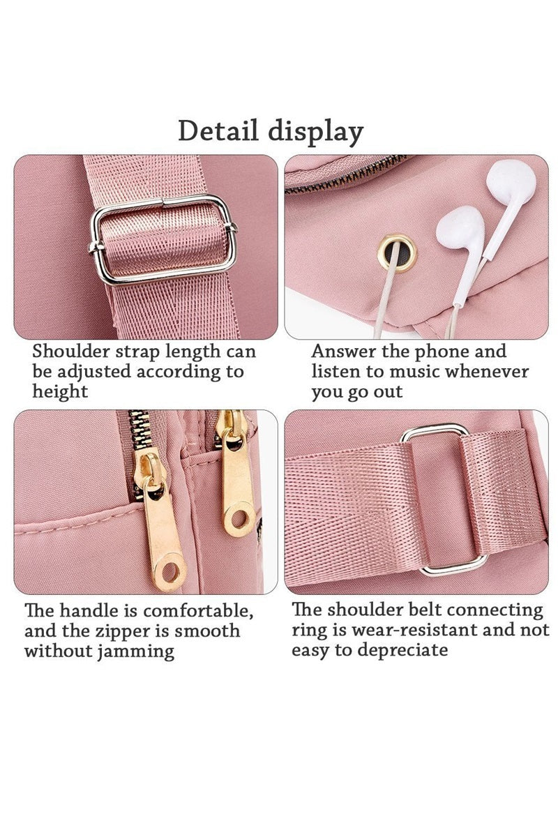 Quilted Multi Pocket Crossbody Sling Bag