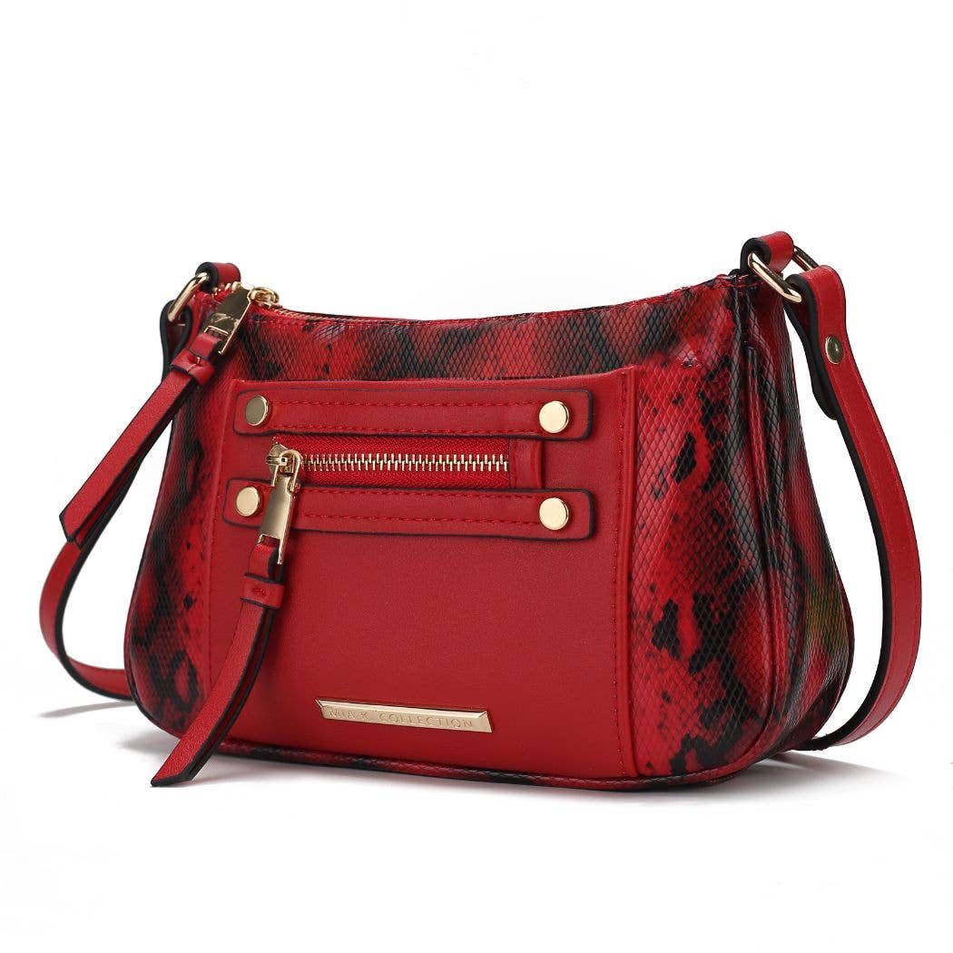 Essie Snake embossed Vegan Leather Crossbody by Mia K