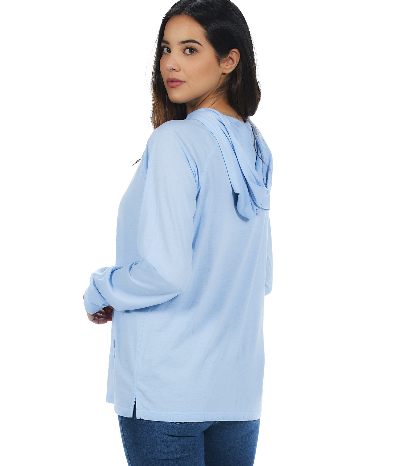 Unisex Fit Jersey Hoodie - Light Garment Burnout Raglan