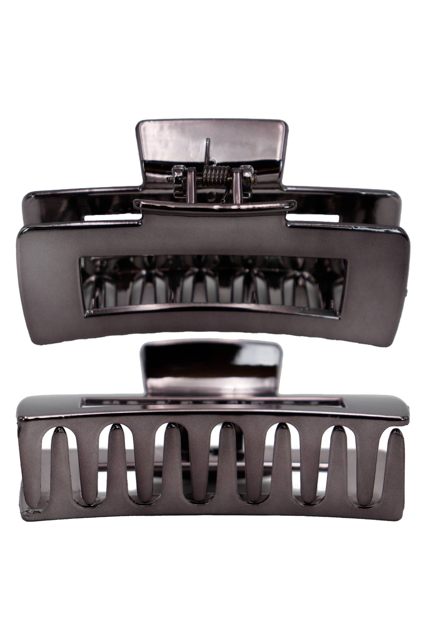 Metallic Wide Block Y2K Clip Hair Claw - 4 Inch