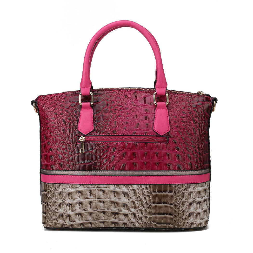 Autumn Crocodile Skin Tote Bag with Wallet by Mia k