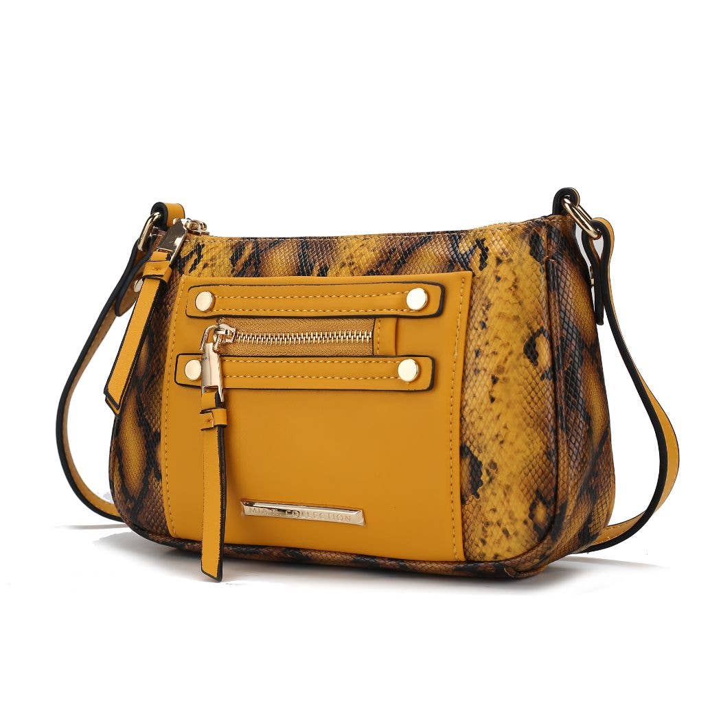Essie Snake embossed Vegan Leather Crossbody by Mia K