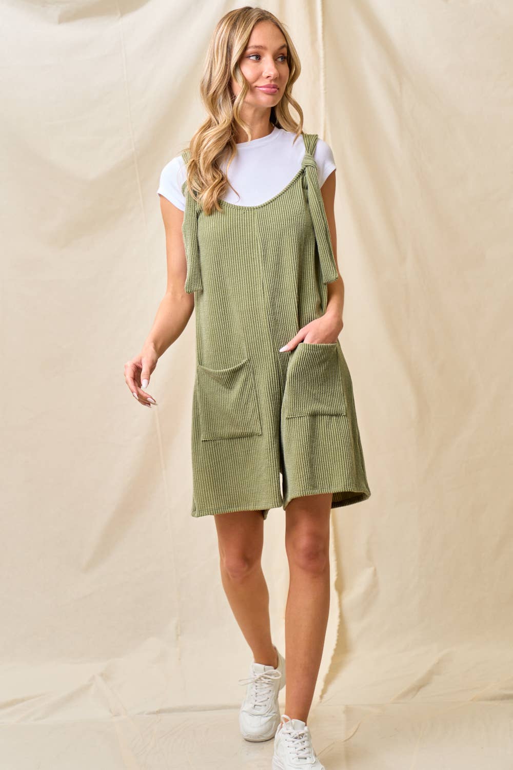 LMR5563-Time to Rock that ribbed romper: S / FUSCHIA