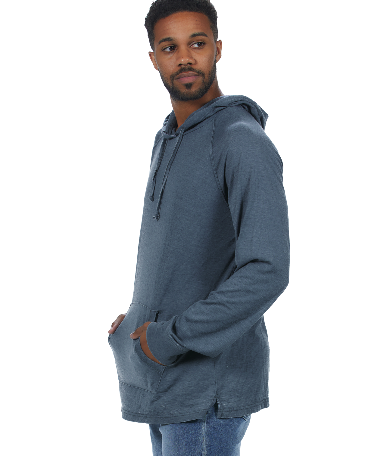 Unisex Fit Jersey Hoodie - Light Garment Burnout Raglan