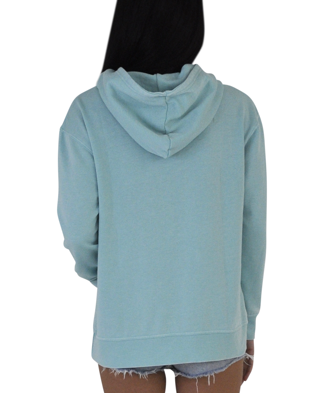 Ladies Crossover Hoodie - Garment Burnout Fleece