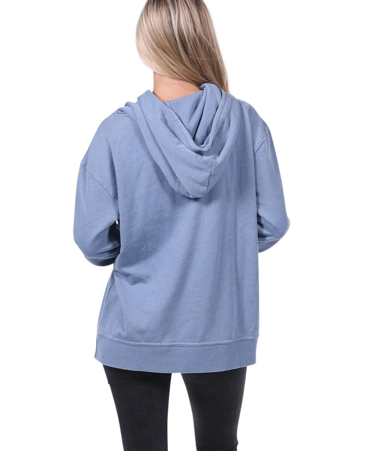 Ladies Crossover Hoodie - Garment Burnout Fleece