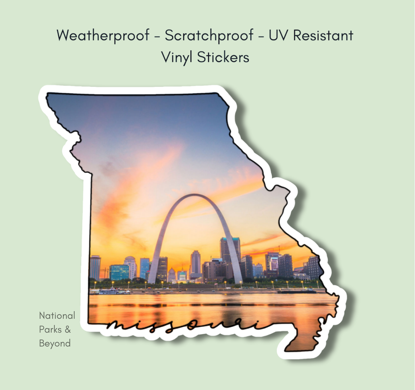 Missouri State and Saint Louis Gateway Arch Vinyl Sticker