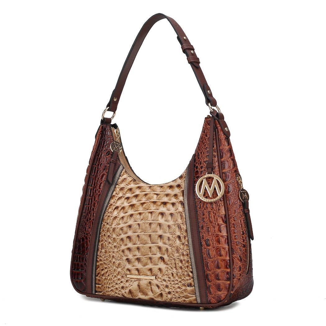 Becket Faux Crocodile Embossed Hobo Shoulder by Mia K