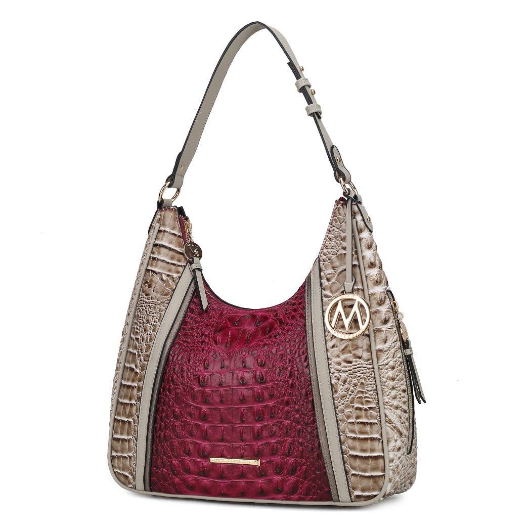 Becket Faux Crocodile Embossed Hobo Shoulder by Mia K