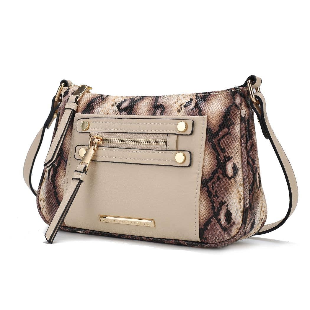 Essie Snake embossed Vegan Leather Crossbody by Mia K