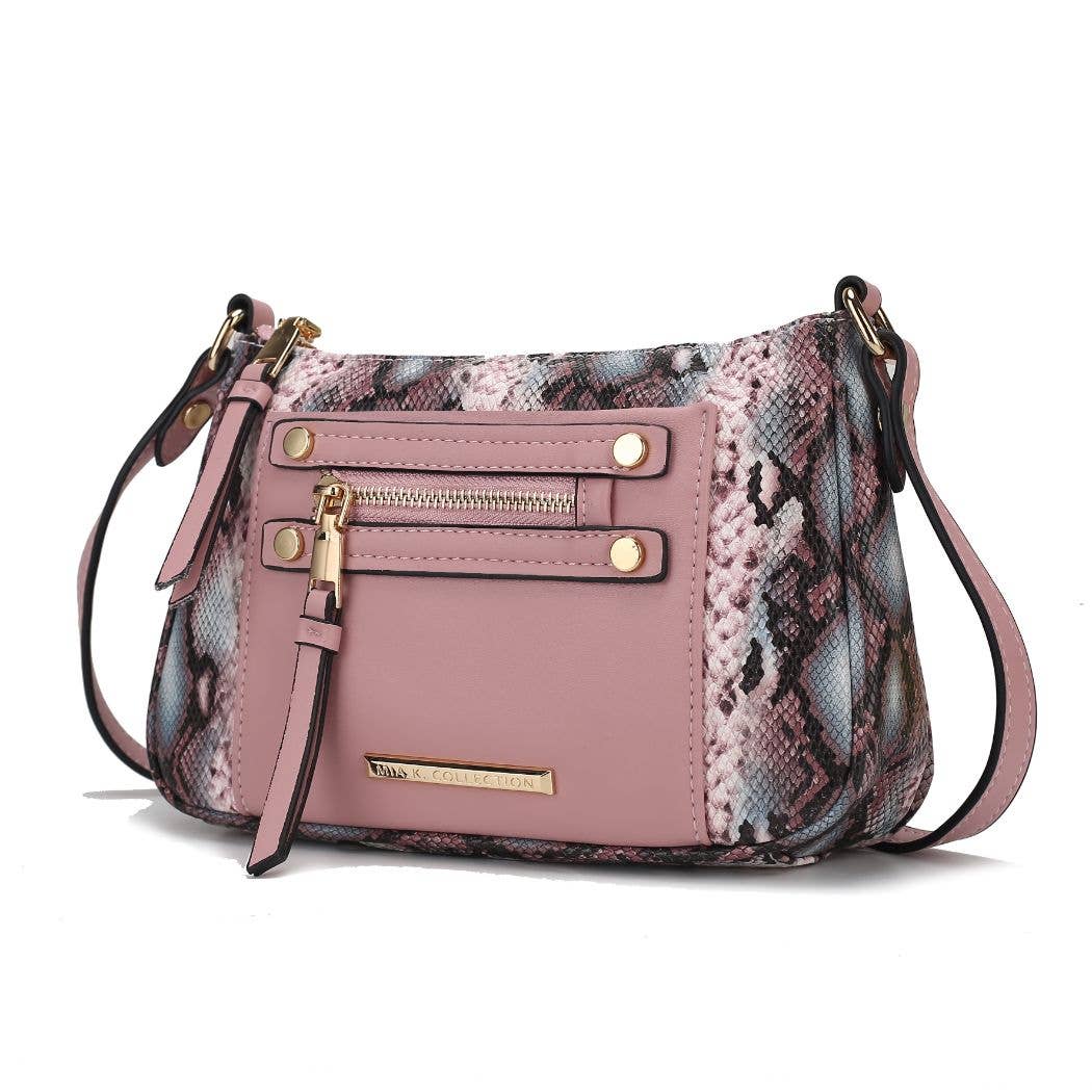 Essie Snake embossed Vegan Leather Crossbody by Mia K