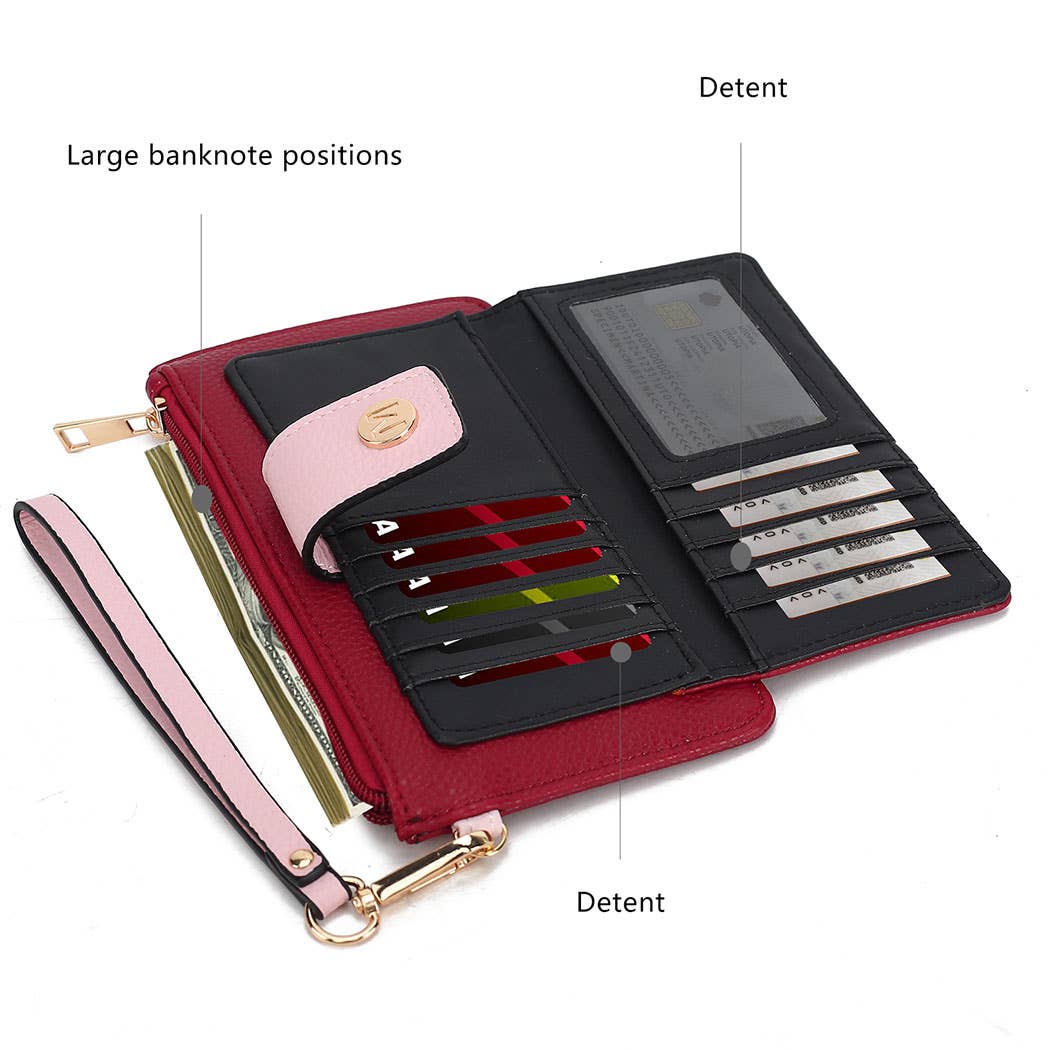 MKF Collection Olympe Vegan Leather Wristlet Wallet by Mia K