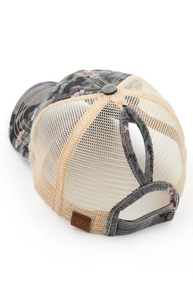C.C Floral Camo Mesh Pony Cap