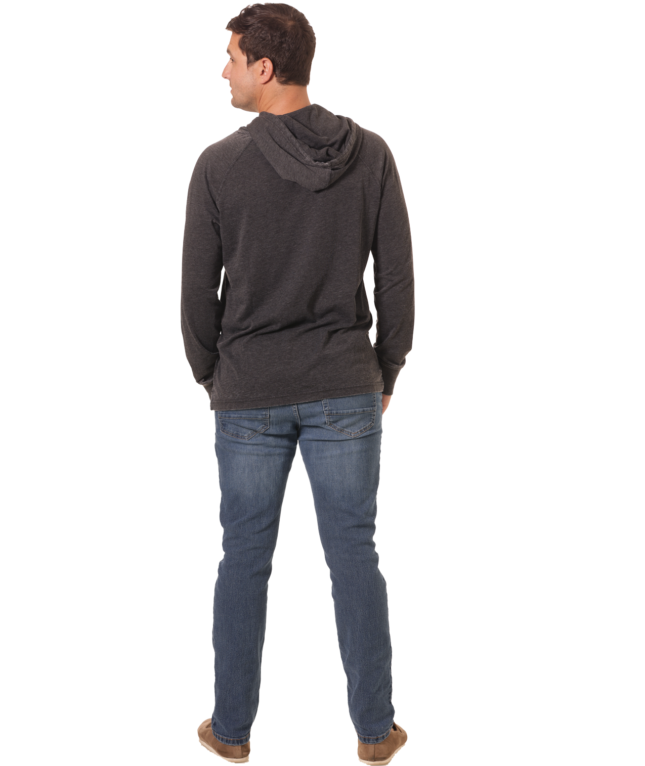Unisex Fit Jersey Hoodie - Light Garment Burnout Raglan