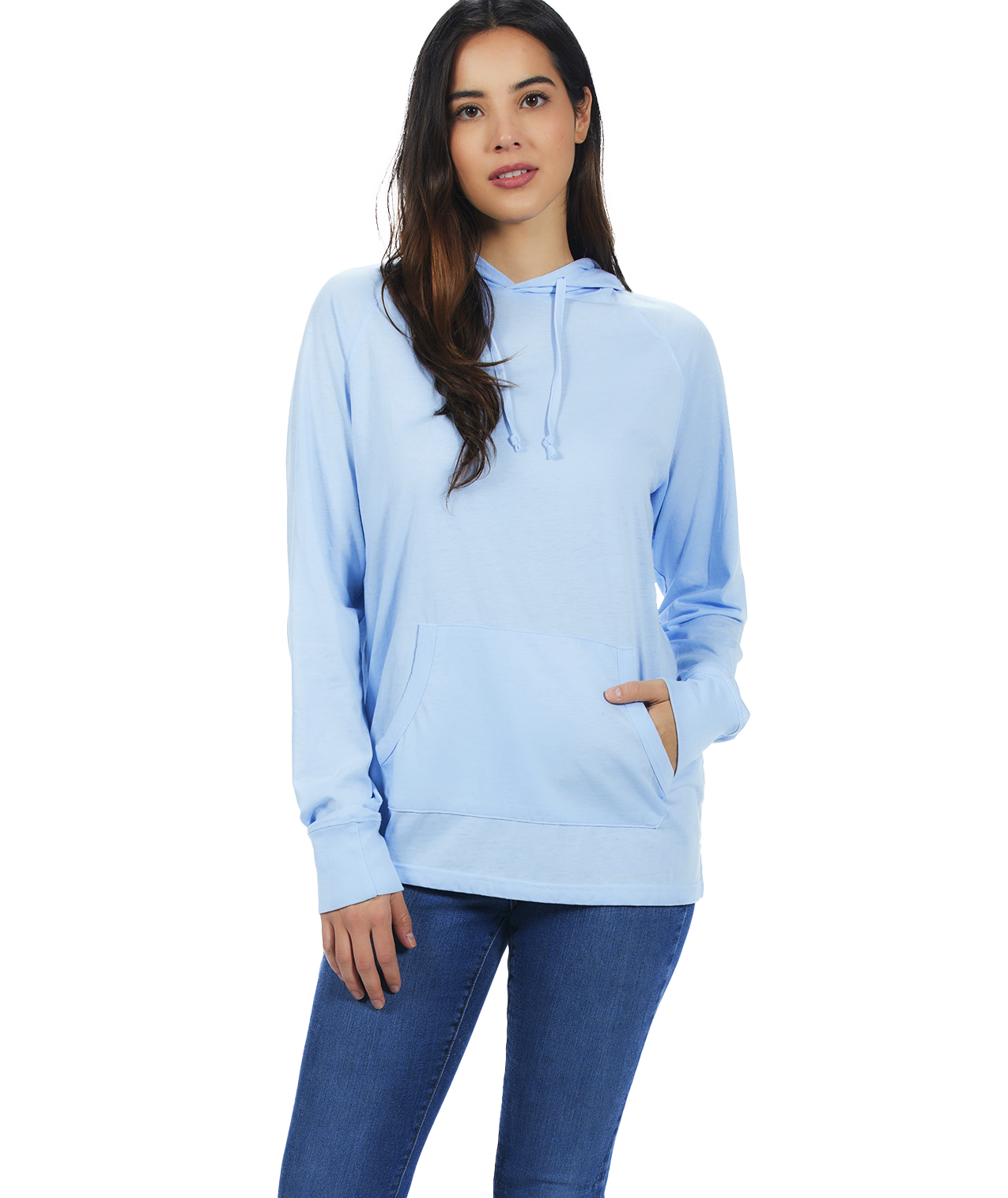 Unisex Fit Jersey Hoodie - Light Garment Burnout Raglan