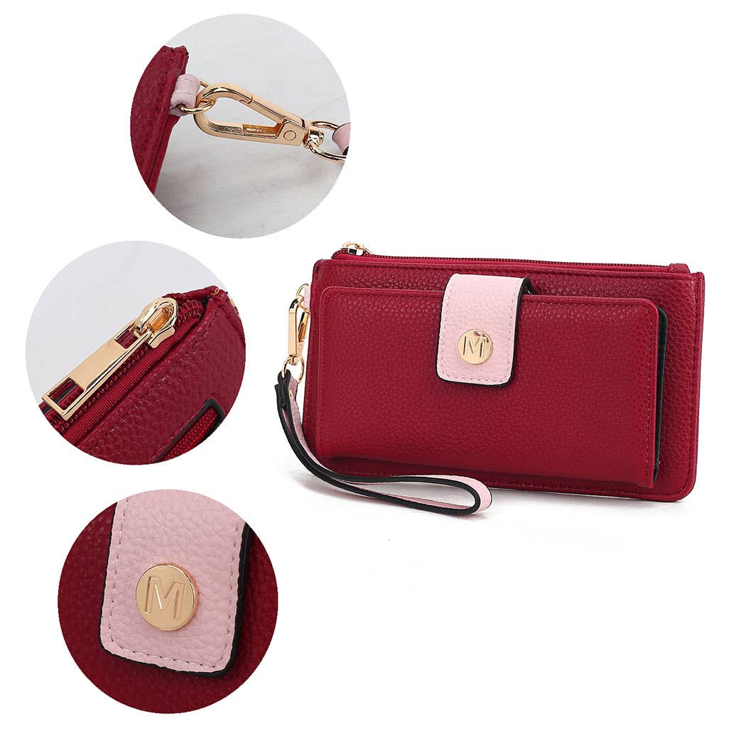 MKF Collection Olympe Vegan Leather Wristlet Wallet by Mia K