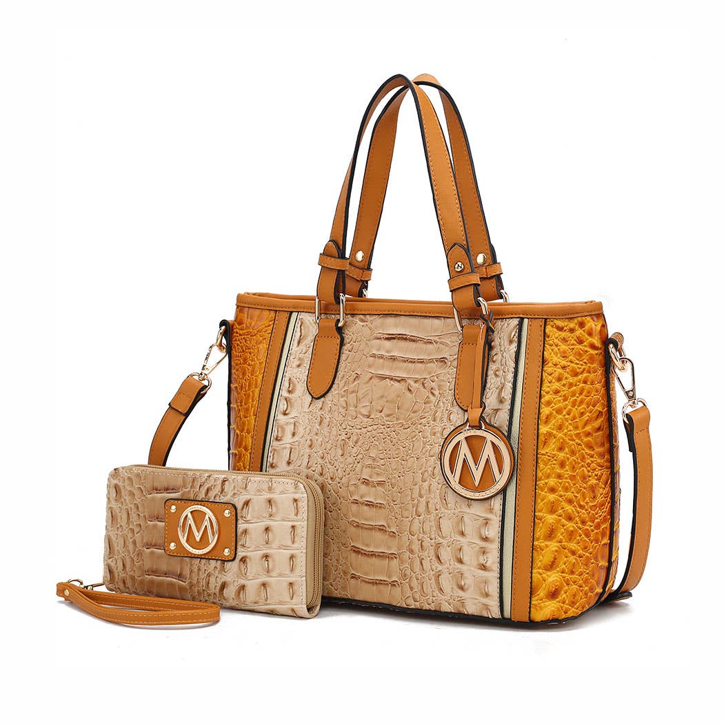 MKF Lizza Croco Embossed Tote Handbag Women by Mia K