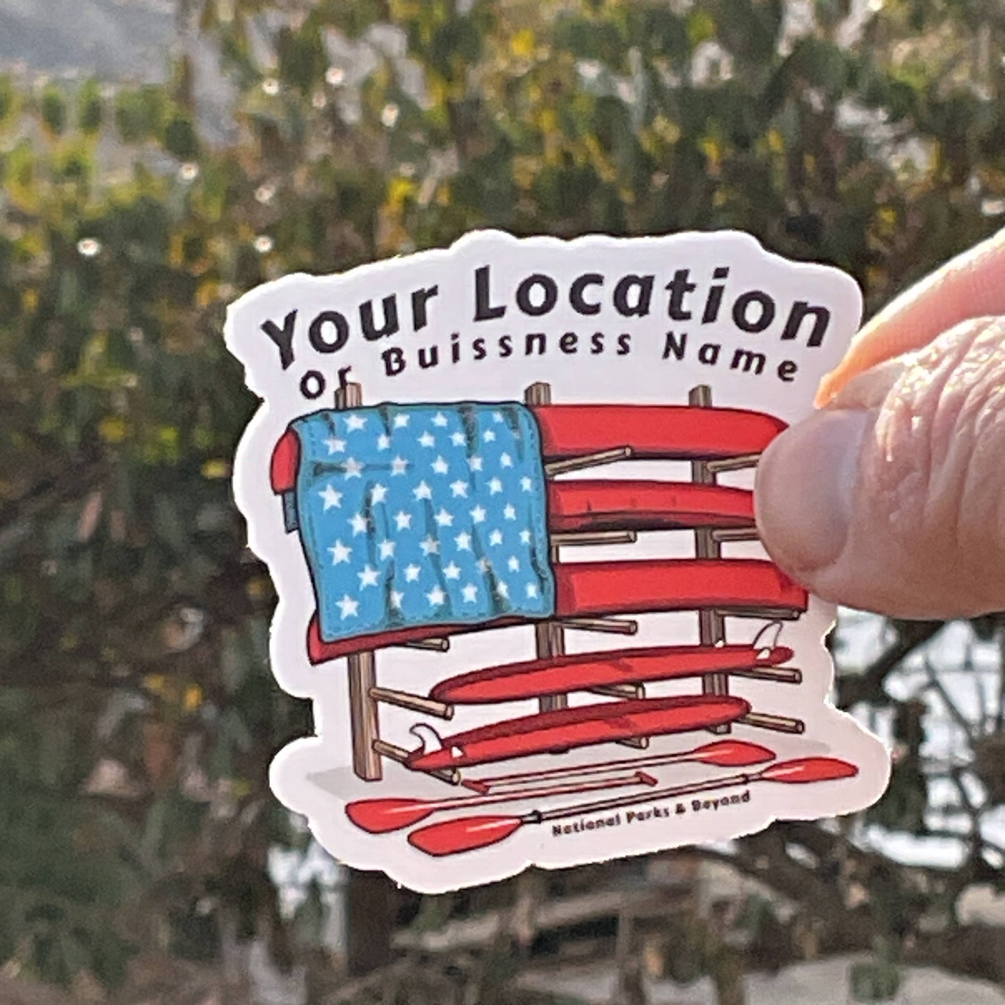 Customizable American Flag Watercraft 3" & 2" Vinyl Sticker