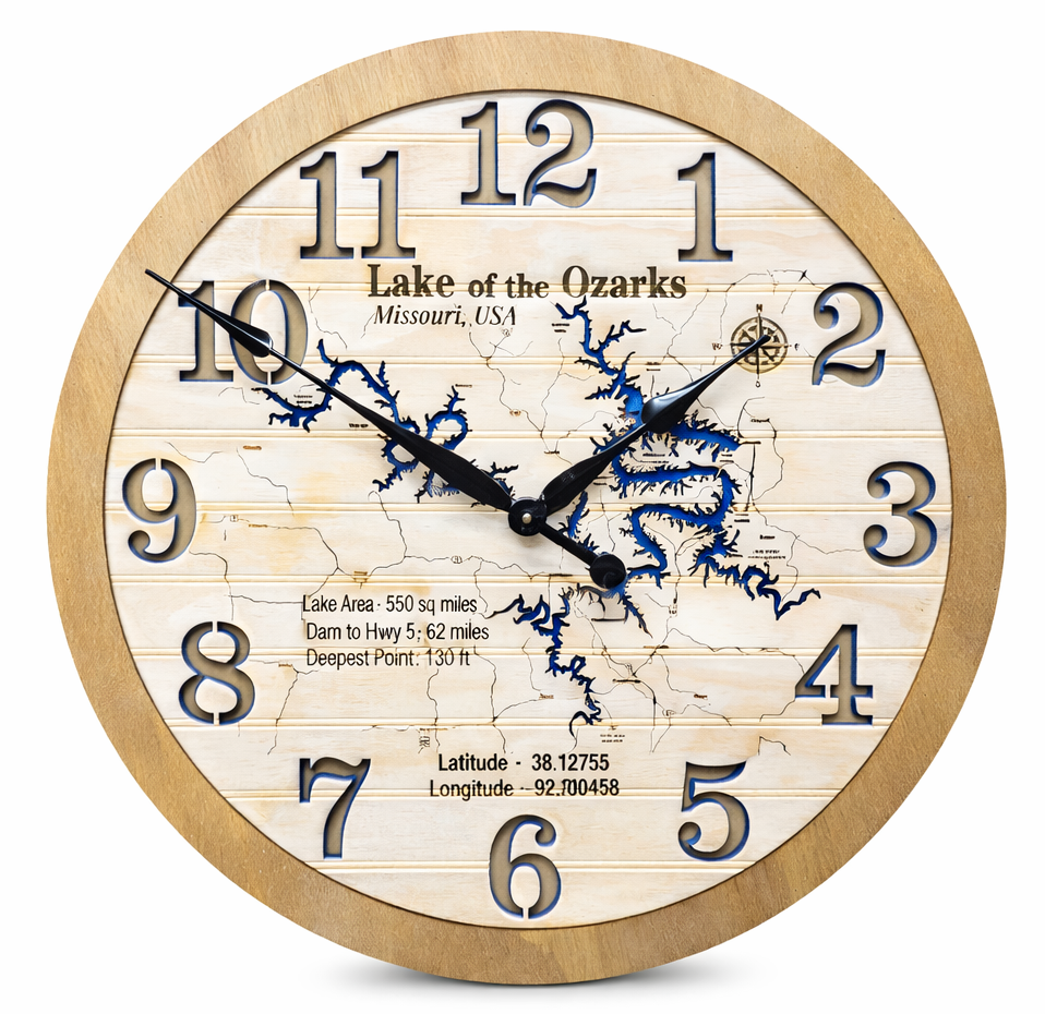 Lake of the Ozarks Map Clock β 26β
