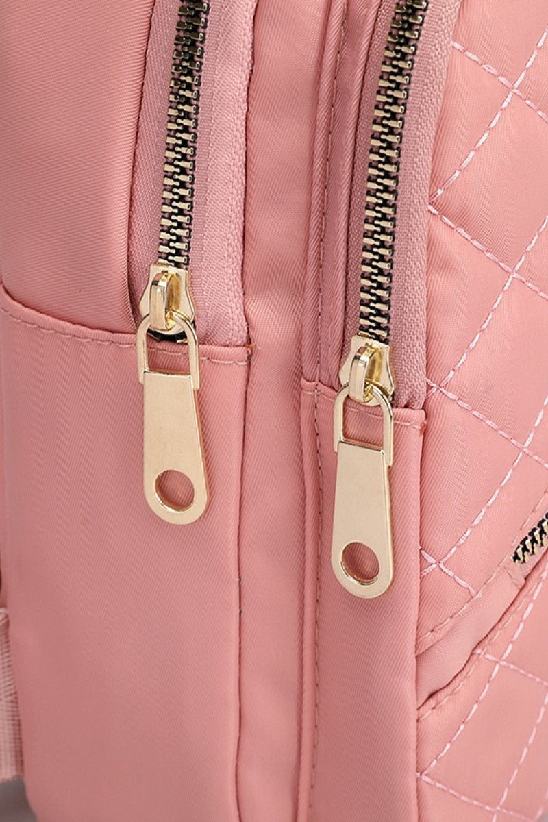 Quilted Multi Pocket Crossbody Sling Bag