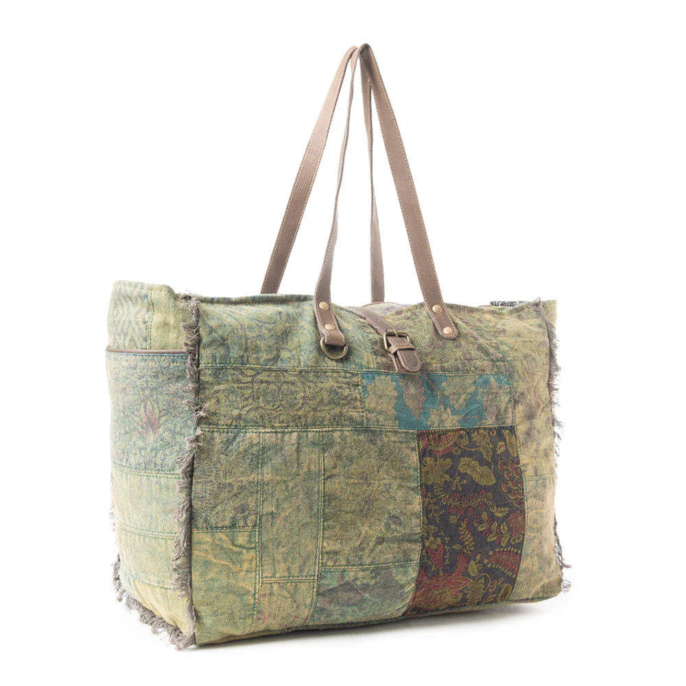 Sustainable Luxury Upcycled Canvas Weekender Myra