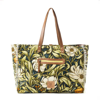 Lovely Florals Weekender Bag in Dark Green Myra
