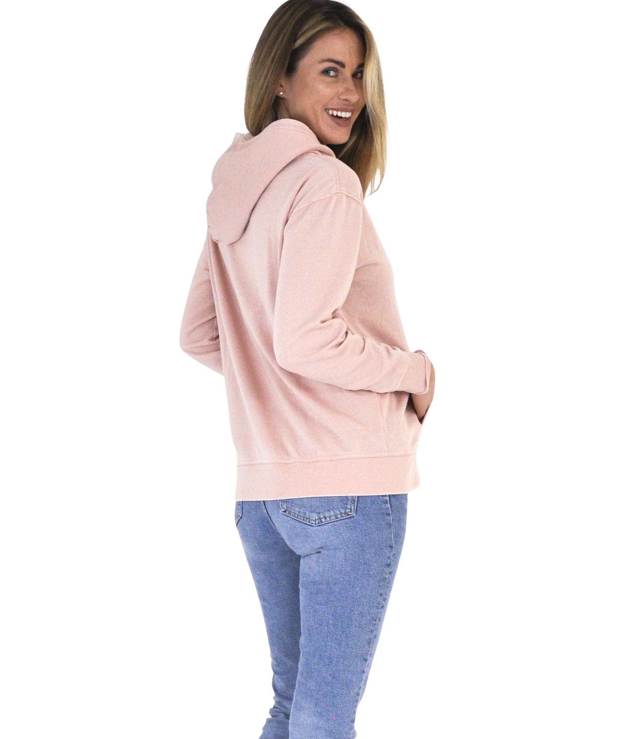 Ladies Crossover Hoodie - Garment Burnout Fleece