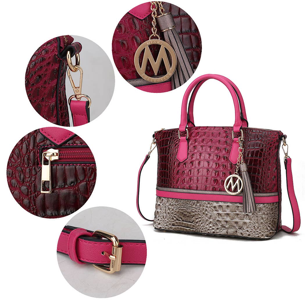 Autumn Crocodile Skin Tote Bag with Wallet by Mia k