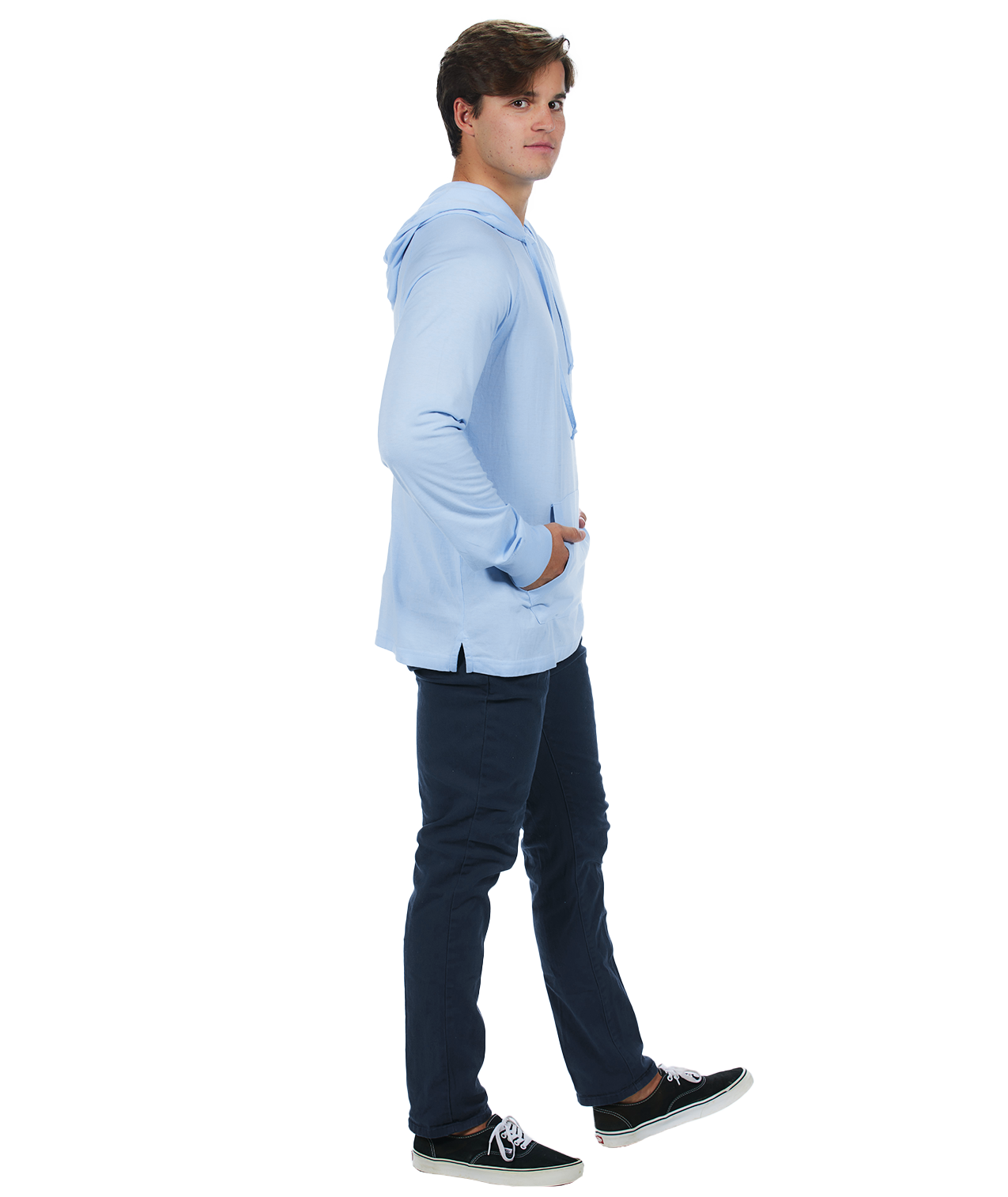 Unisex Fit Jersey Hoodie - Light Garment Burnout Raglan