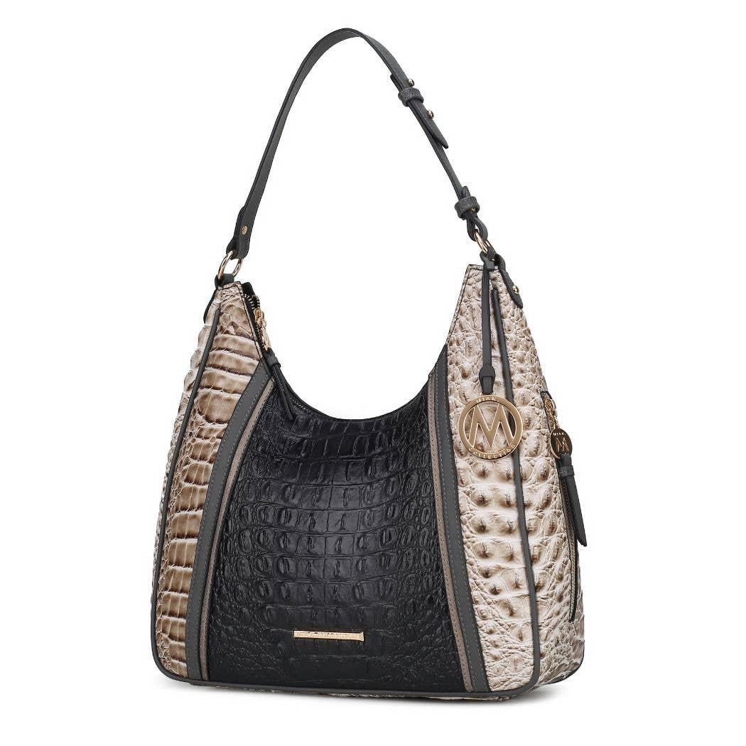 Becket Faux Crocodile Embossed Hobo Shoulder by Mia K