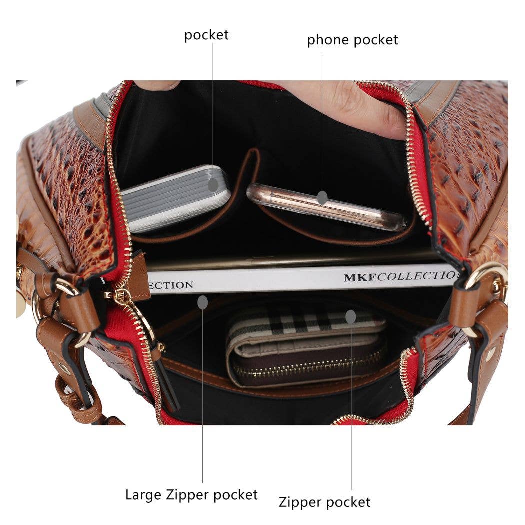 Becket Faux Crocodile Embossed Hobo Shoulder by Mia K