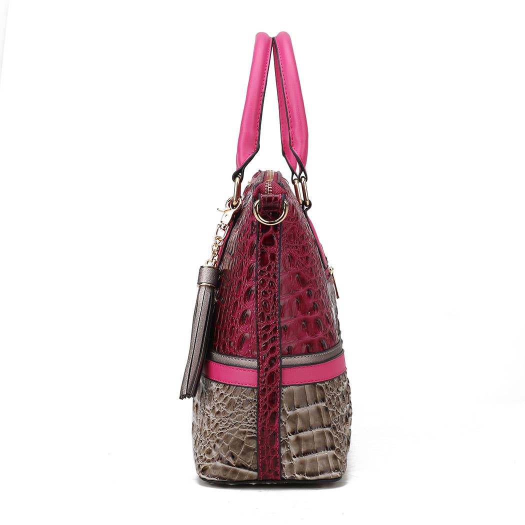 Autumn Crocodile Skin Tote Bag with Wallet by Mia k