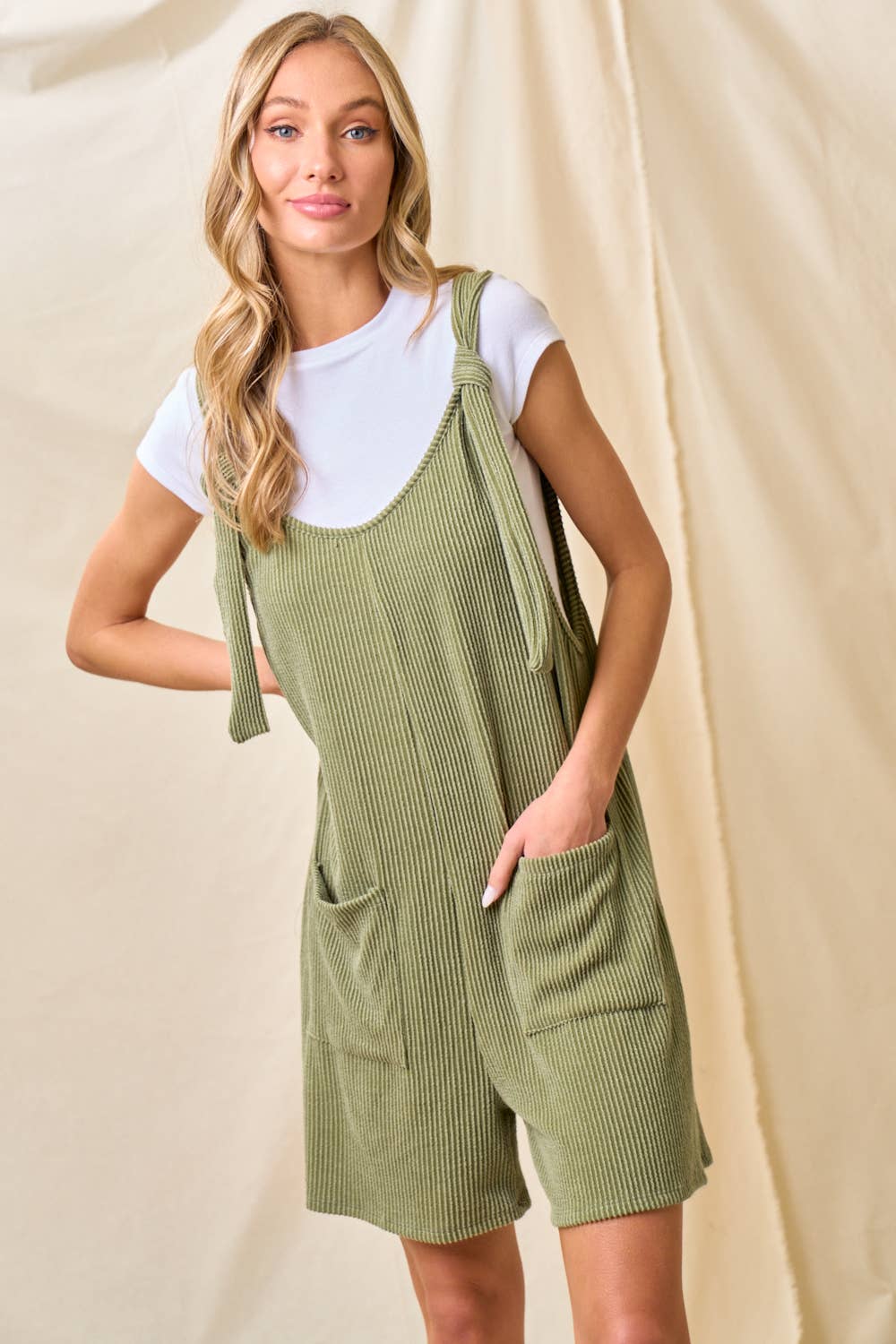 LMR5563-Time to Rock that ribbed romper: S / FUSCHIA