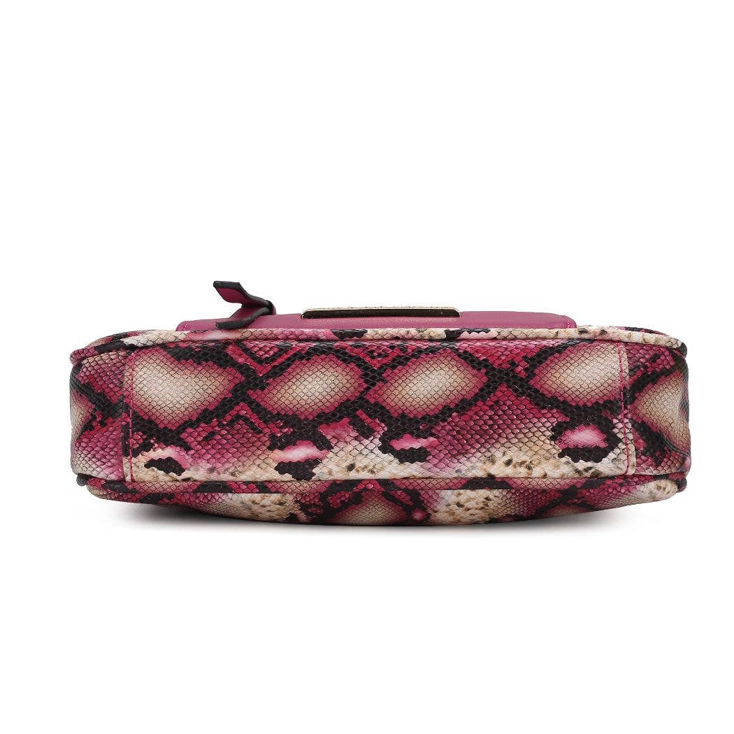 Essie Snake embossed Vegan Leather Crossbody by Mia K