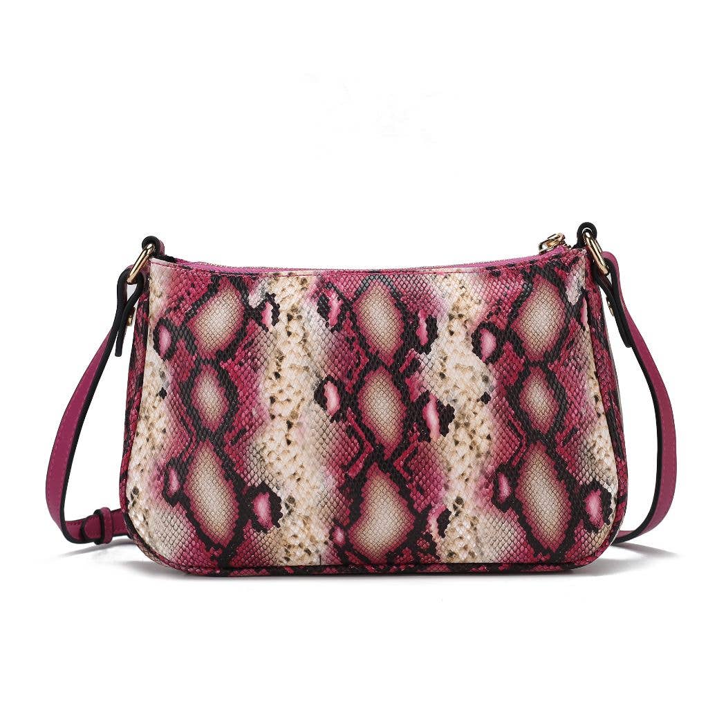 Essie Snake embossed Vegan Leather Crossbody by Mia K