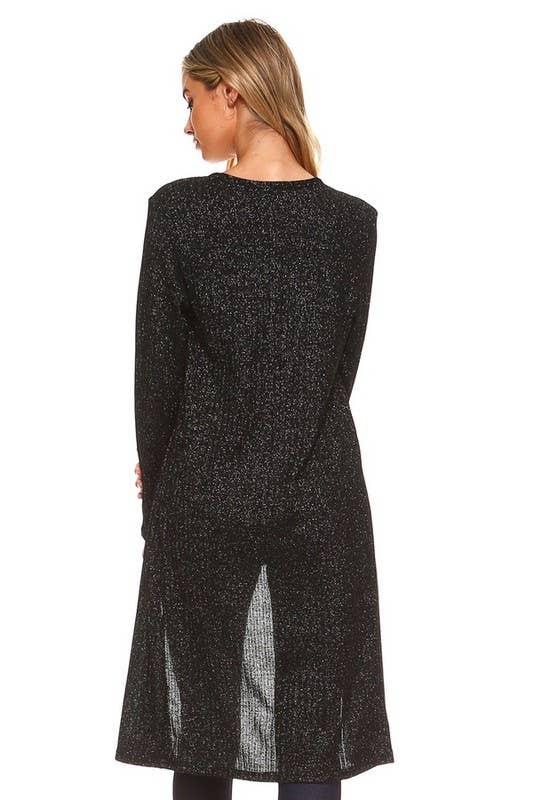 Yelete Metallic Knit Longline Cardigan CRD002