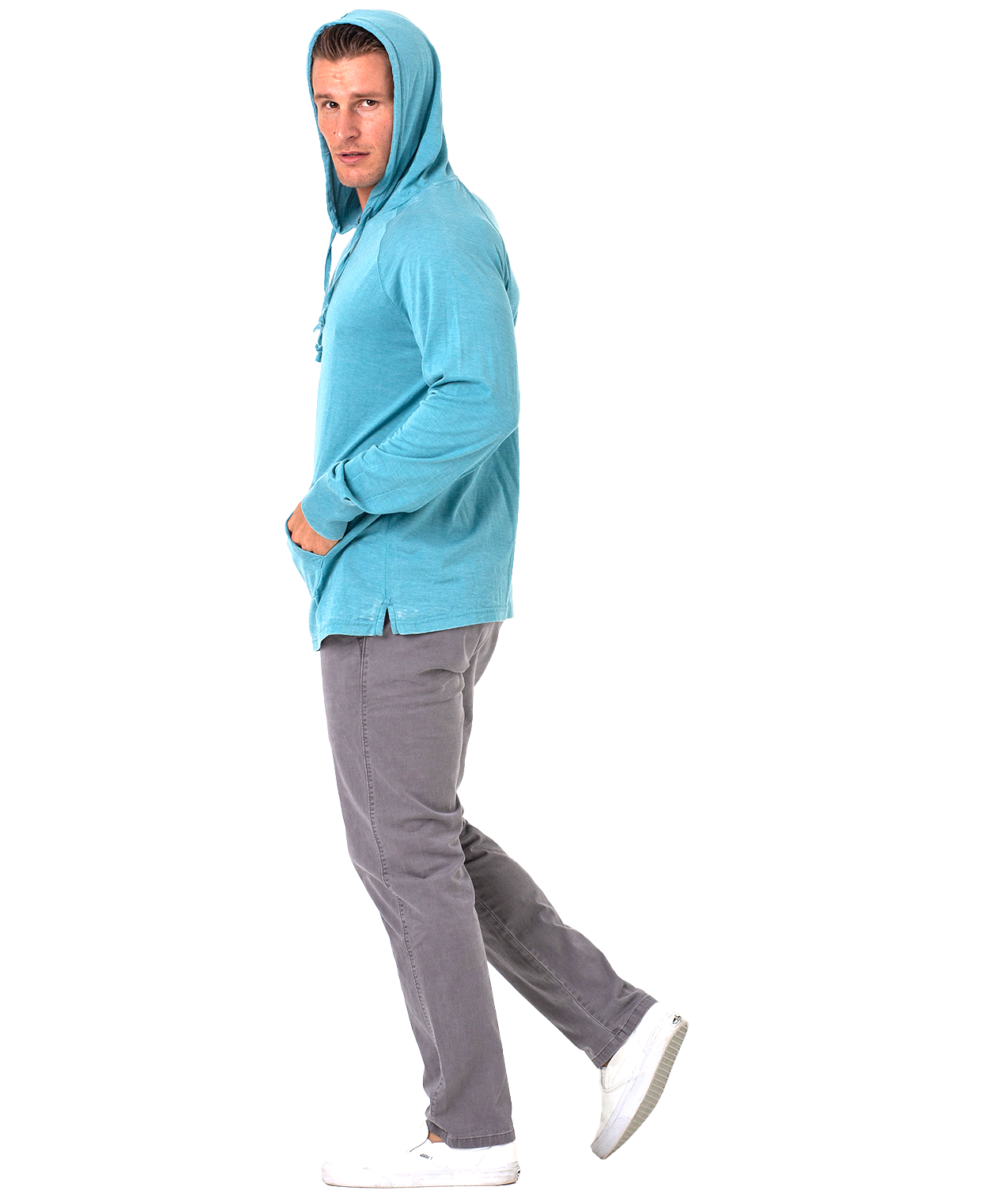 Unisex Fit Jersey Hoodie - Light Garment Burnout Raglan