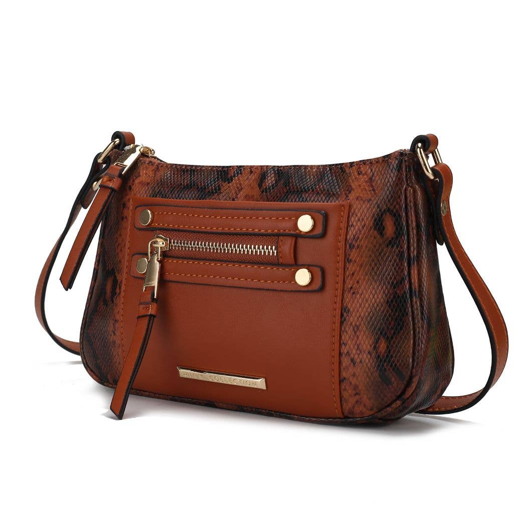 Essie Snake embossed Vegan Leather Crossbody by Mia K