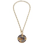 Tortoise Chain Link Necklace With Pendant