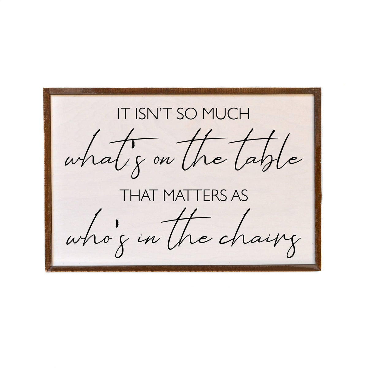 12x18 It Isn't So Much What's On The Table Wood Wall Art Grace+Grit