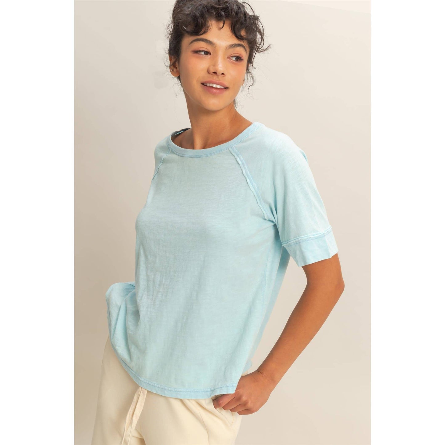 Hyfve DZ26A655 Acid Washed Boxy Tee